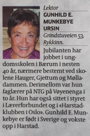 Gunhild 70 år